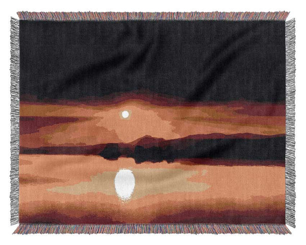 Red Waters Mountain Sunrise Woven Blanket