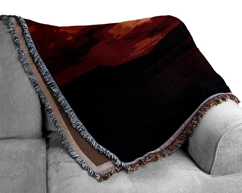 Red Tempest Sky Woven Blanket