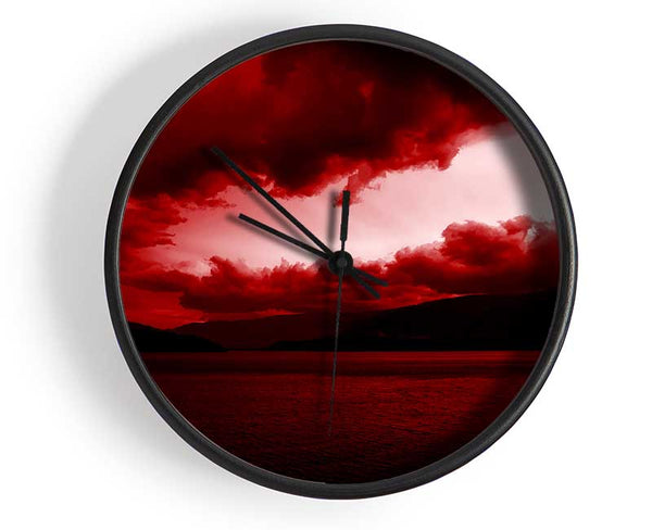 Red Tempest Sky Clock - Wallart-Direct UK