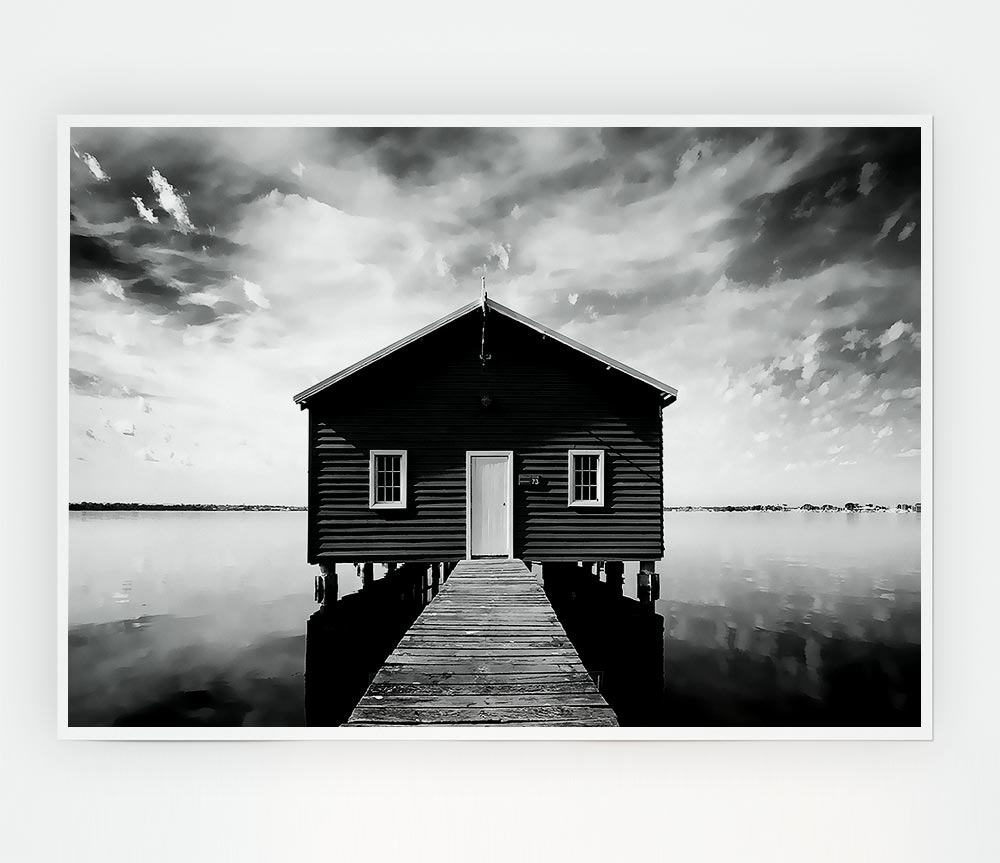 Water House B N W Print Poster Wall Art