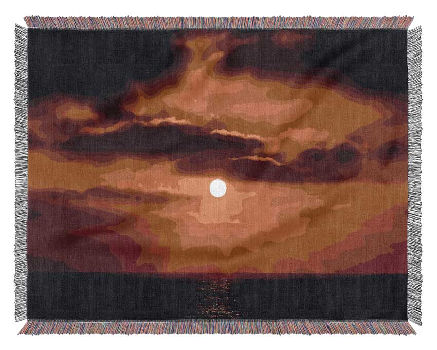 Golden Sun Rays Through The Clouds Woven Blanket