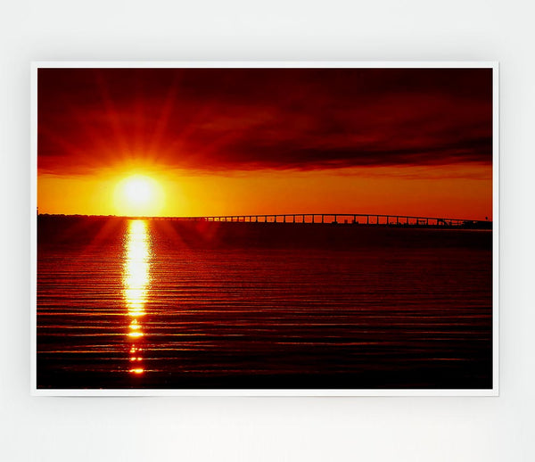 Amazing Sun Rays Print Poster Wall Art