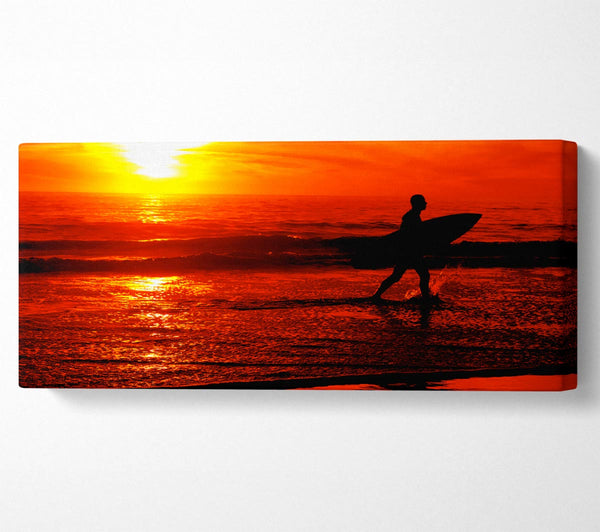 Surfers Stunning Orange Ocean