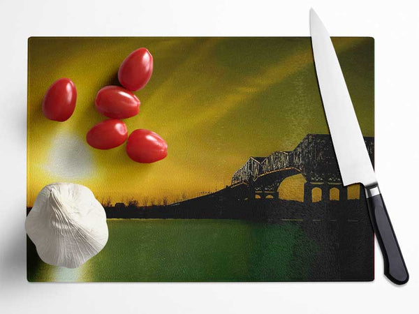 River Crossing Glass Chopping Board