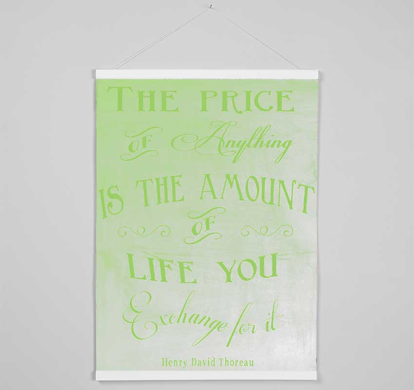 Famous Quote Henry David Thoreau The Price Of Anything Lime Green Hanging Poster - Wallart-Direct UK