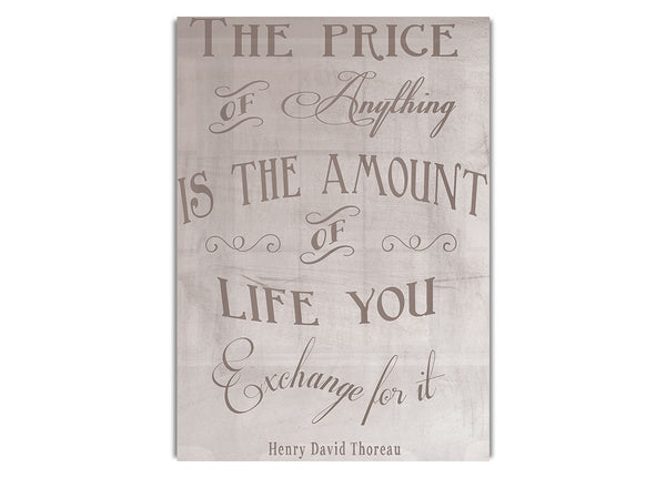 Henry David Thoreau The Price Of Anything Beige