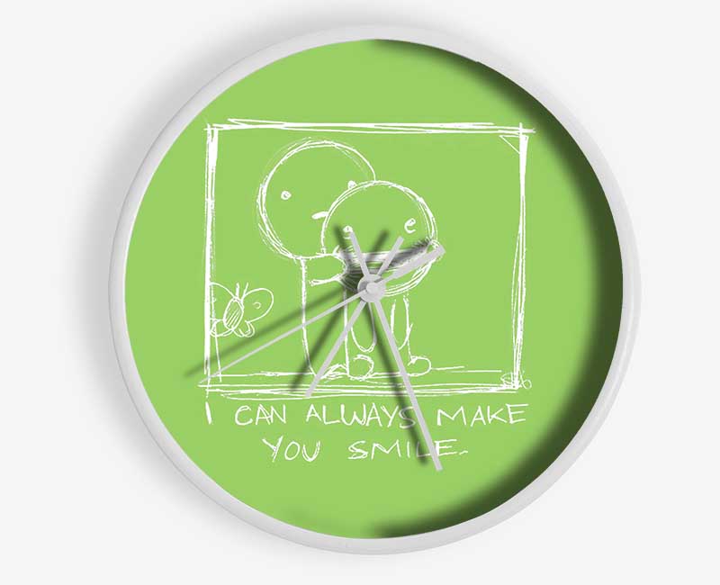 Love Quote I Can Always Make You Smile Lime Green Clock - Wallart-Direct UK