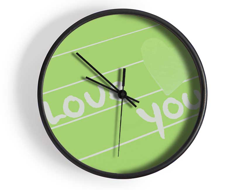 Love Quote I Love You Heart Lime Green Clock - Wallart-Direct UK