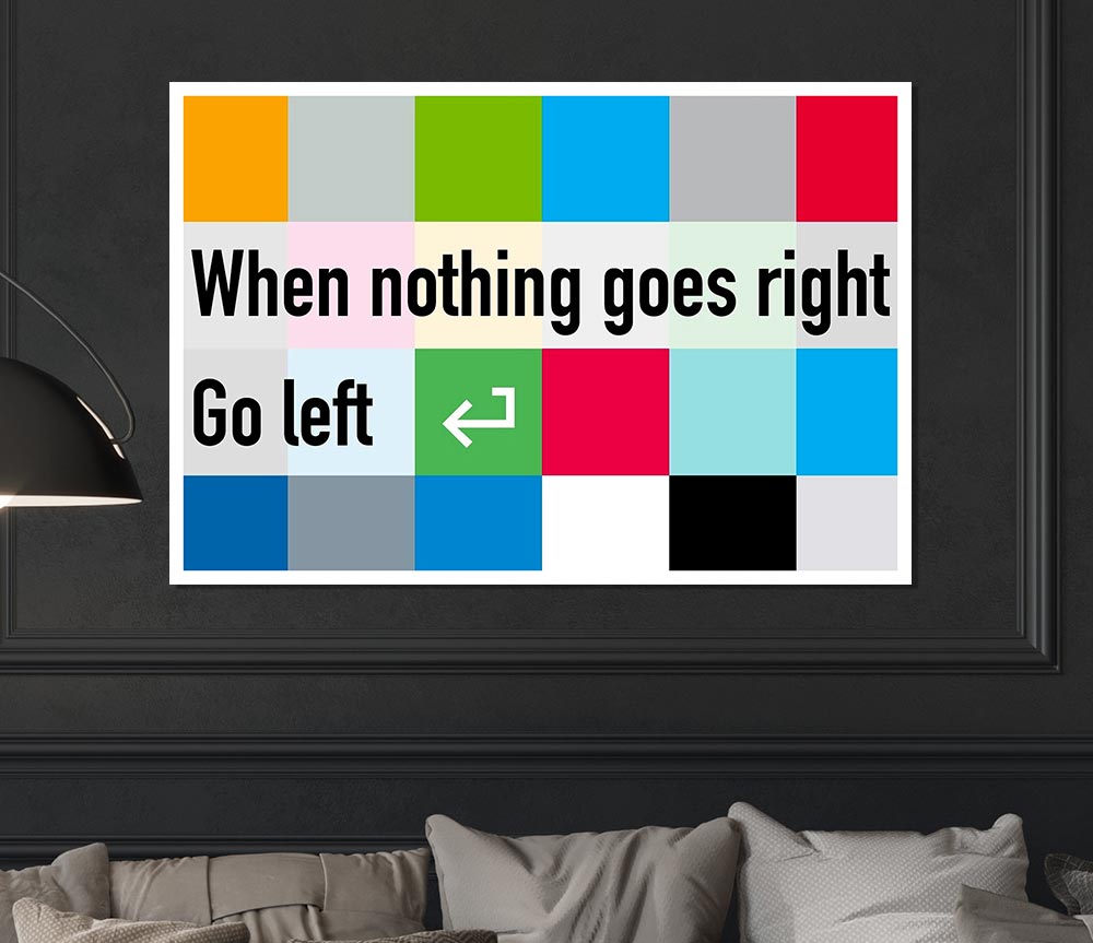 Funny Quote When Nothing Goes Right Print Poster Wall Art