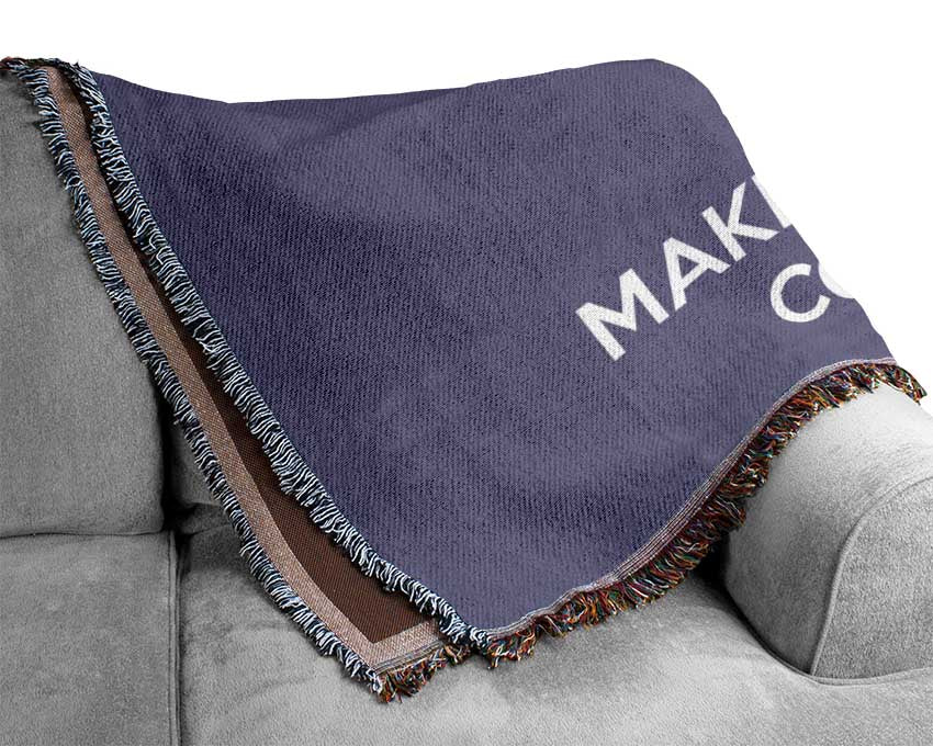 Keep Calm Make Your Dreams Come True Lilac Woven Blanket