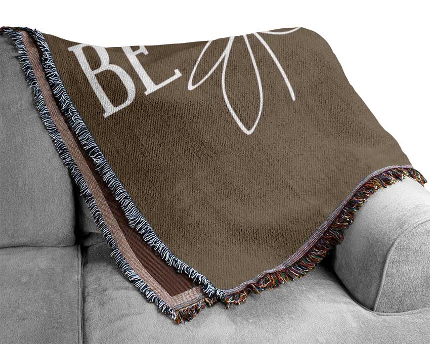 Be Your Own Kind Beige Woven Blanket