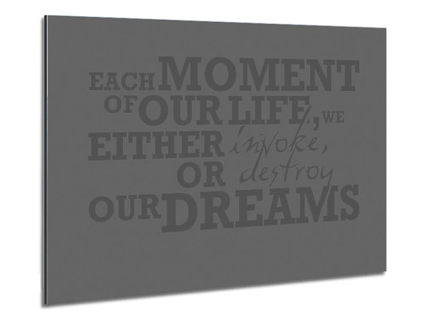 Motivational Quote Each Moment Of Our Life Grey