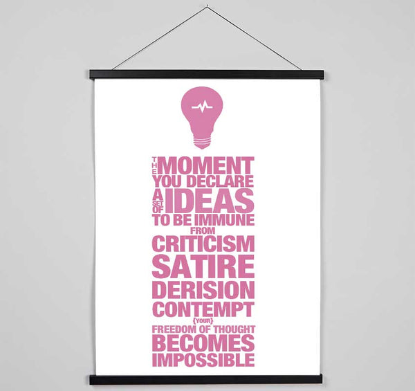 Motivational Quote Freedom Of Thought Pink Hanging Poster - Wallart-Direct UK