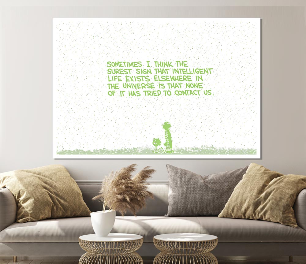 Funny Quote Sometimes I Think The Surest Sign Lime Green Print Poster Wall Art