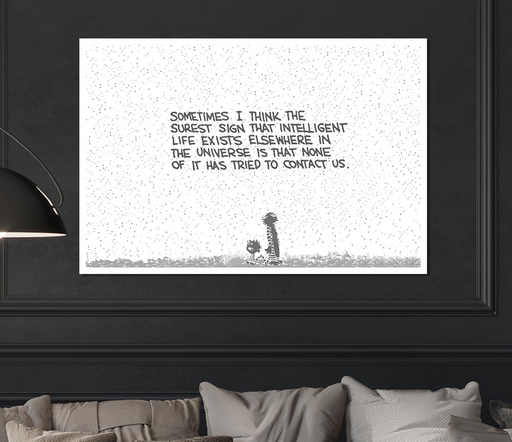 Funny Quote Sometimes I Think The Surest Sign Grey Print Poster Wall Art