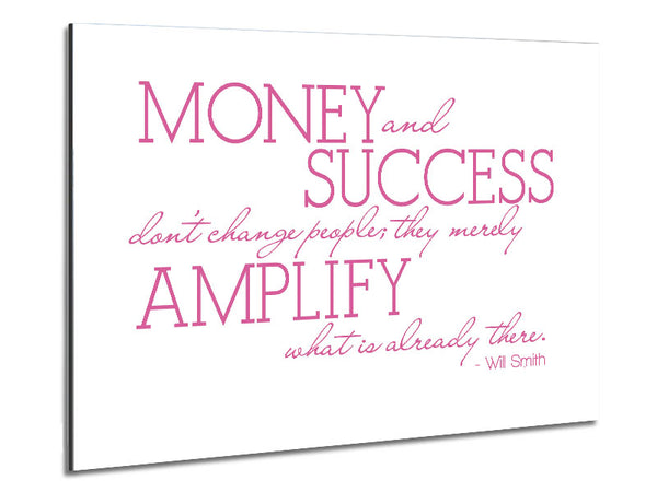 Motivational Quote Will Smith Money And Success Pink