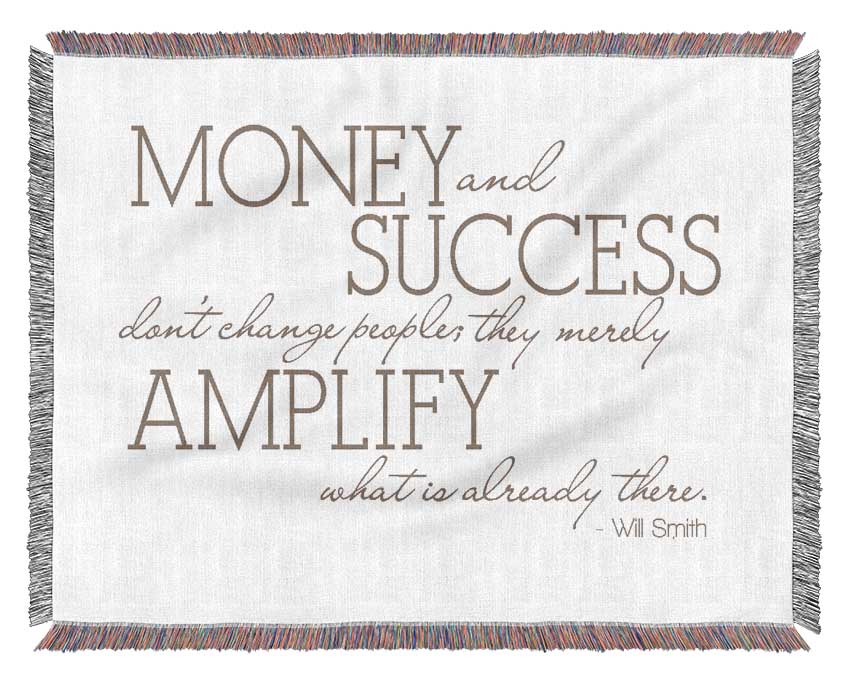 Movie Quote Will Smith Money And Success Beige Woven Blanket