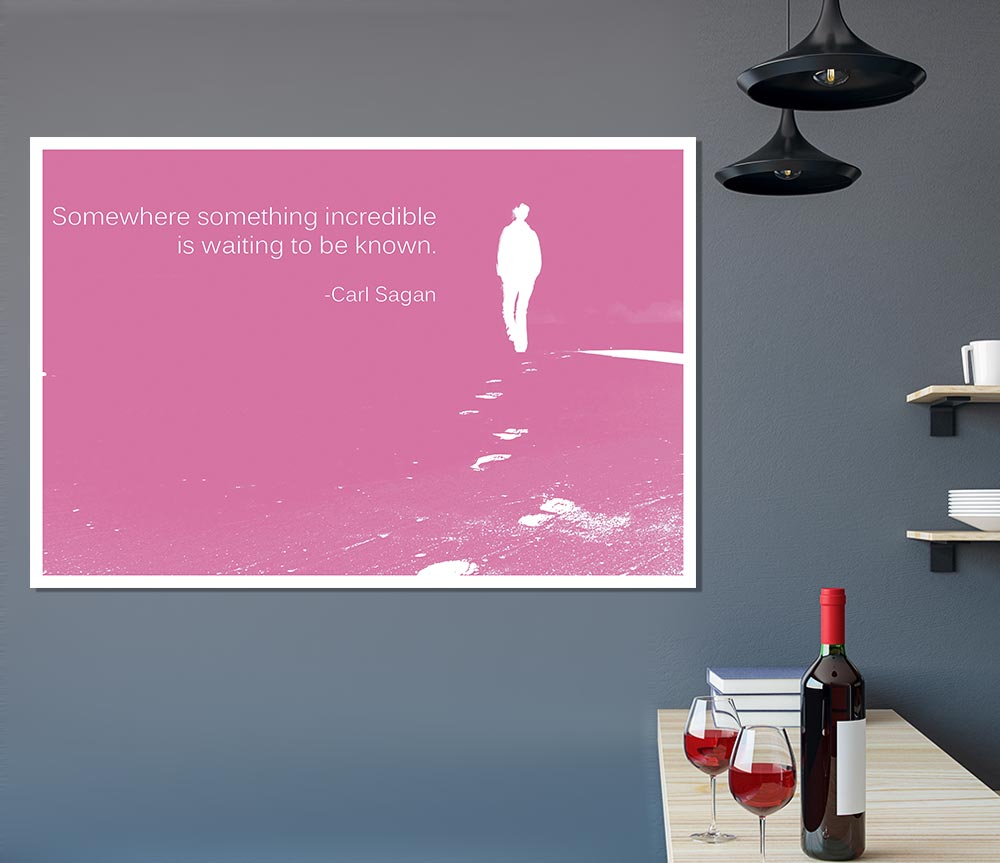 Carl Sagan Somewhere Something Pink Print Poster Wall Art