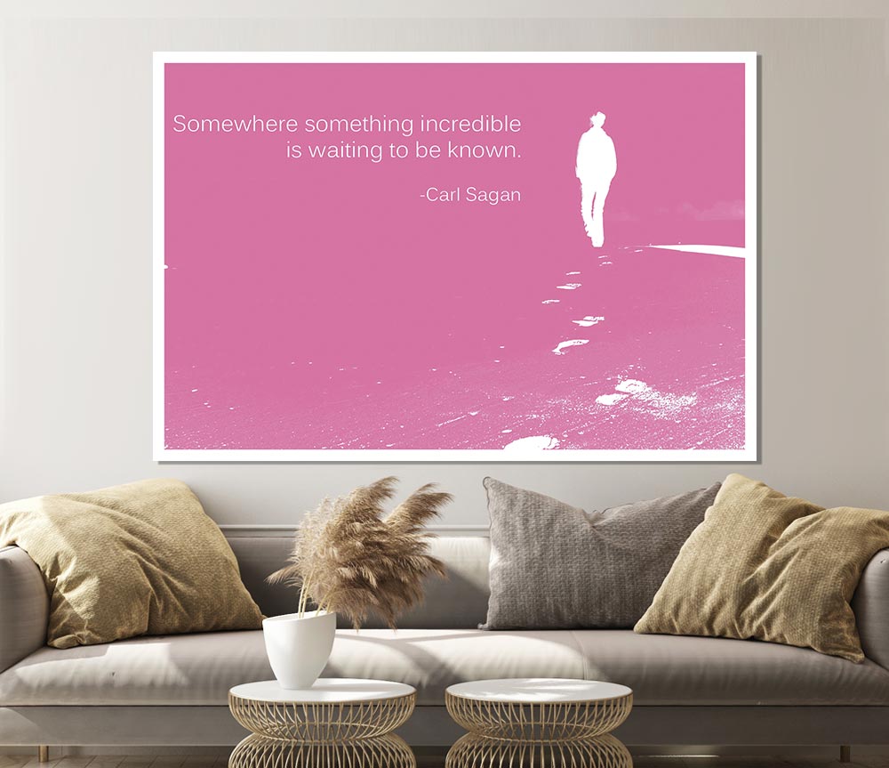 Carl Sagan Somewhere Something Pink Print Poster Wall Art