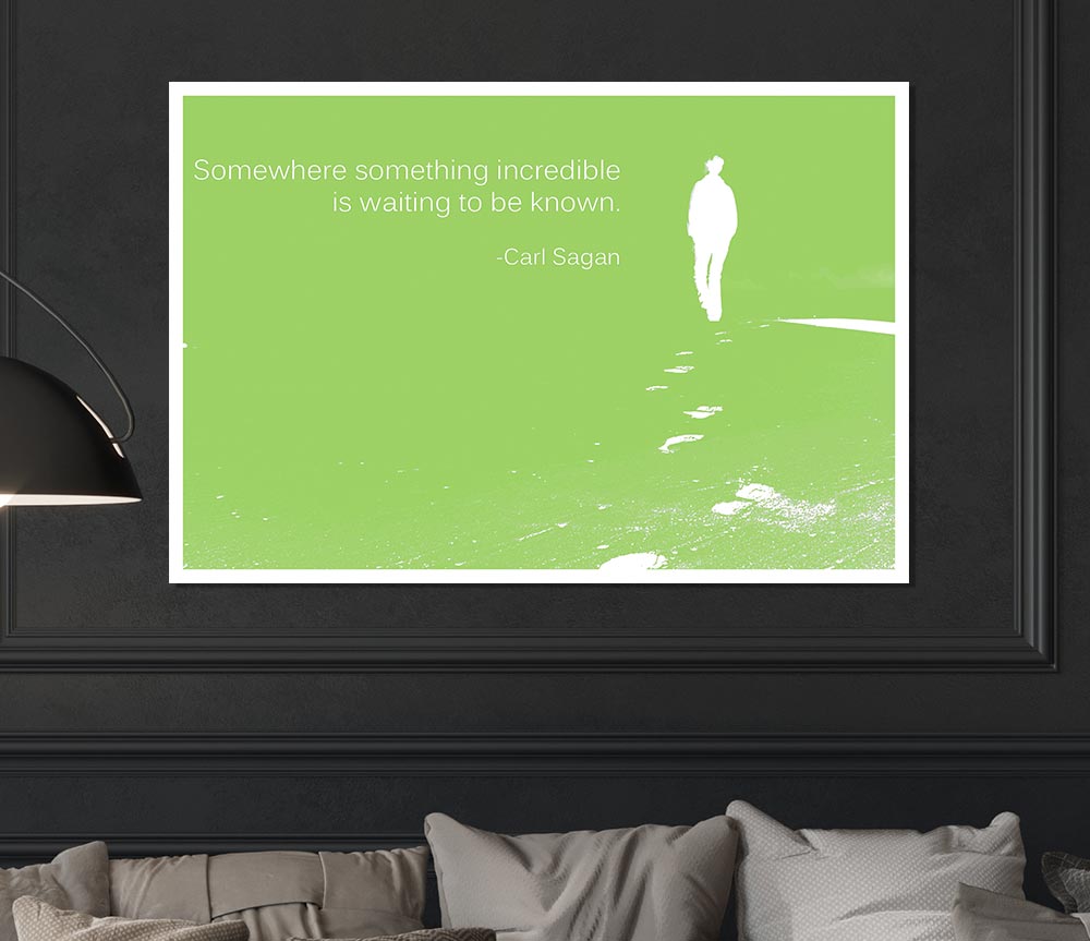 Carl Sagan Somewhere Something Lime Green Print Poster Wall Art