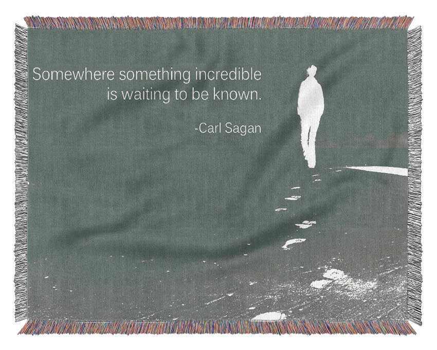 Carl Sagan Somewhere Something Grey Woven Blanket