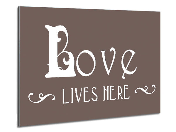 Love Quote Love Lives Here Vines Beige