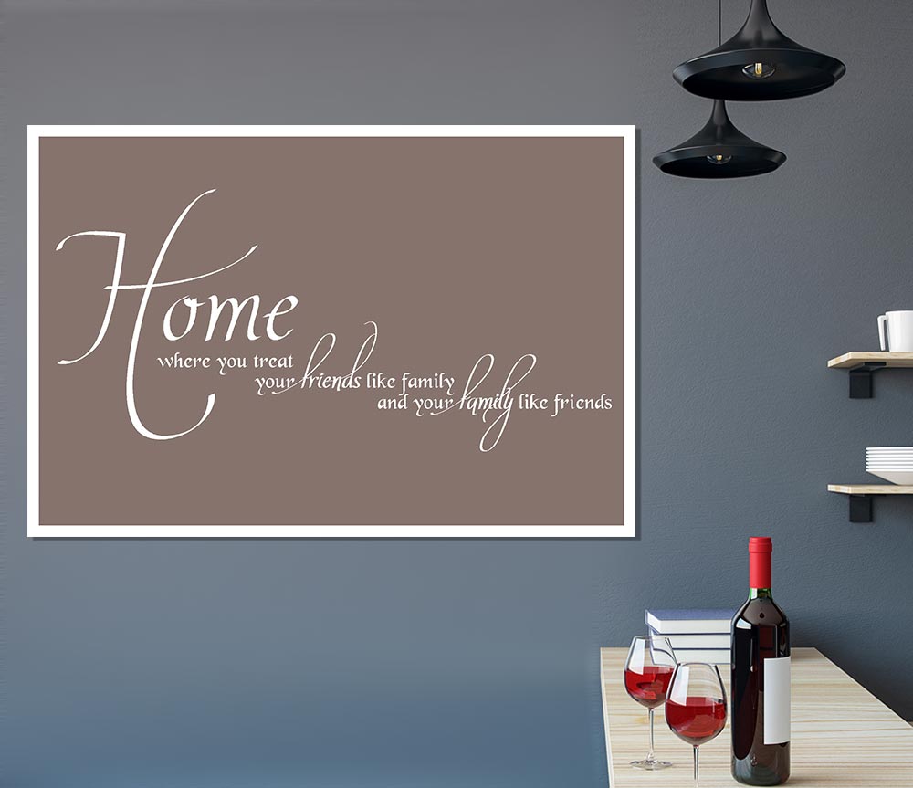 Family Quote Home Family Friends Beige Print Poster Wall Art