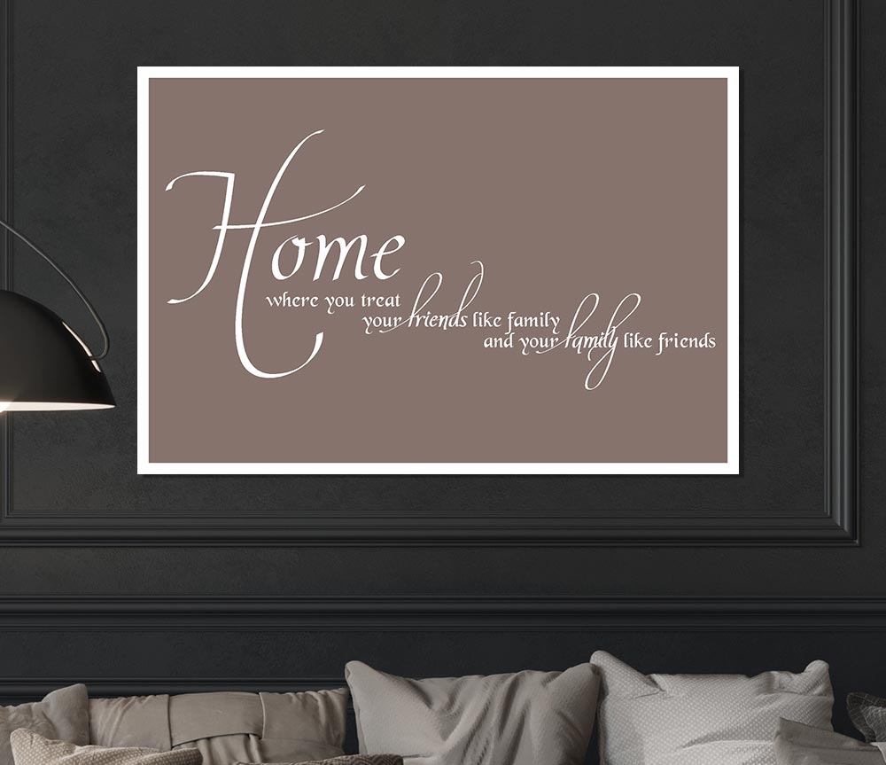 Family Quote Home Family Friends Beige Print Poster Wall Art