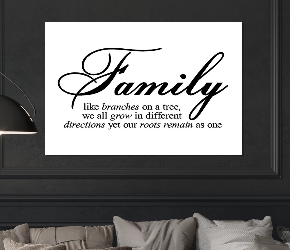 Family Quote Family We All Grow In Different Directions Print Poster Wall Art