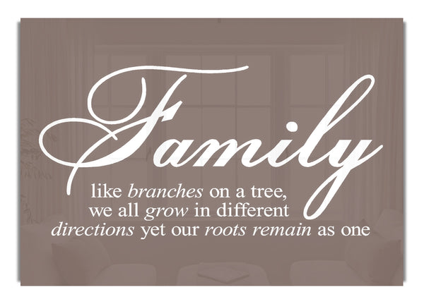 Family We All Grow In Different Directions Beige