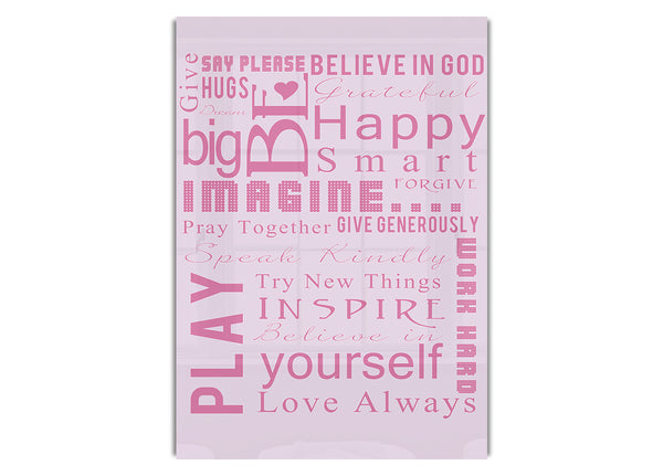 Family Rules Be Happy Love Always Pink