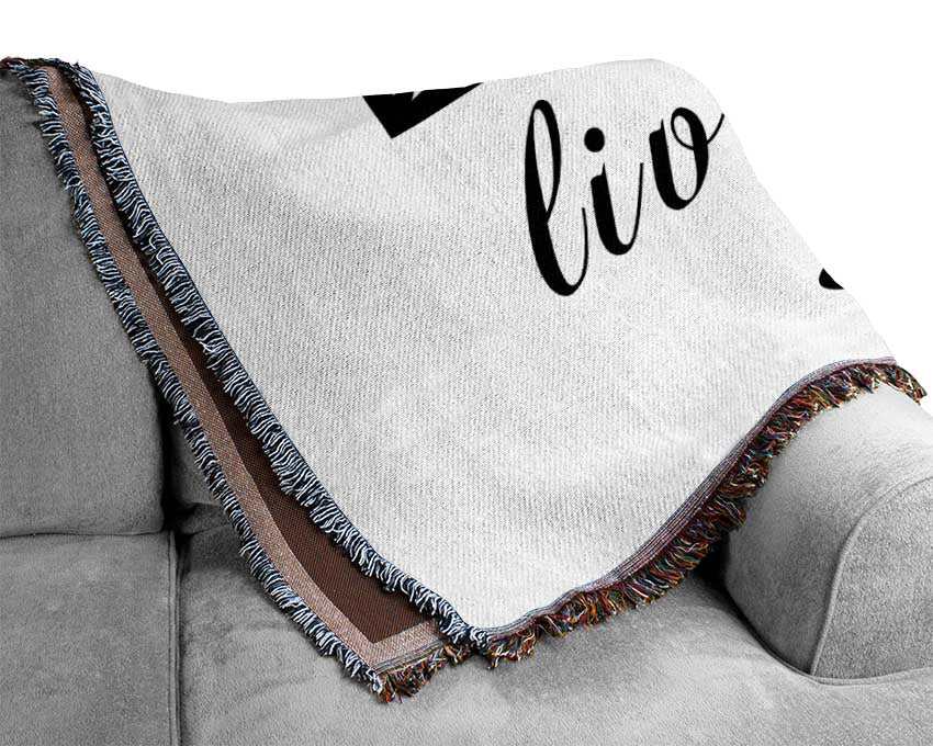 Love Quote Love Lives Here Woven Blanket