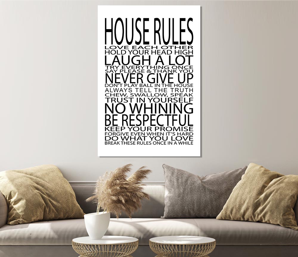 Family Quote House Rules Love Each Other Print Poster Wall Art