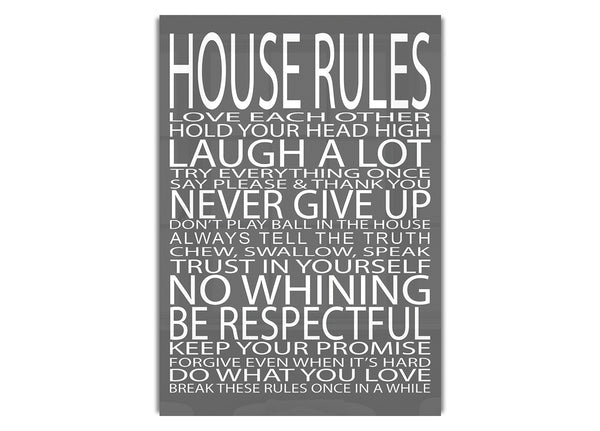 House Rules Love Each Other Grey