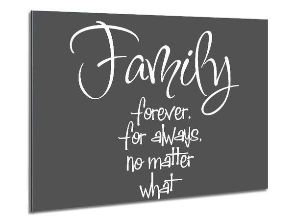 Family Quote Family Forever For Always Grey