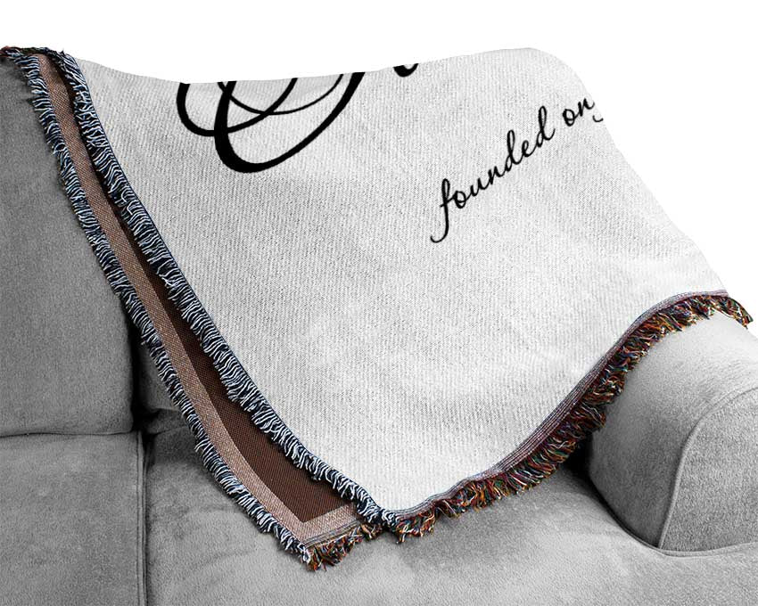 Family Quote Our Family Together Forever Woven Blanket