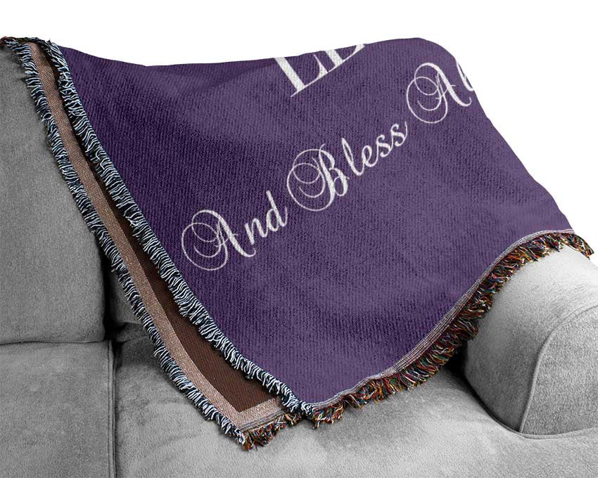 Love Quote In Our Home Let Love Abide Lilac Woven Blanket