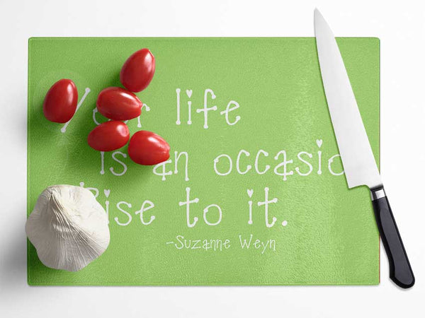 Suzanne Weyn Your Life Is An Occasion Lime Green Glass Chopping Board