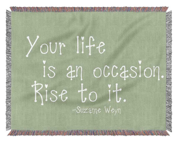 Suzanne Weyn Your Life Is An Occasion Lime Green Woven Blanket