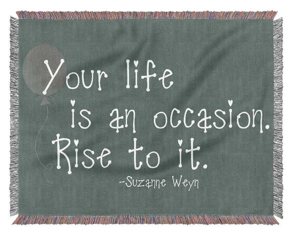 Suzanne Weyn Your Life Is An Occasion Grey Woven Blanket