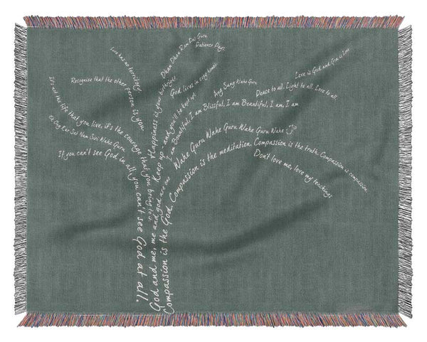 Love Quote The Love Tree Grey Woven Blanket