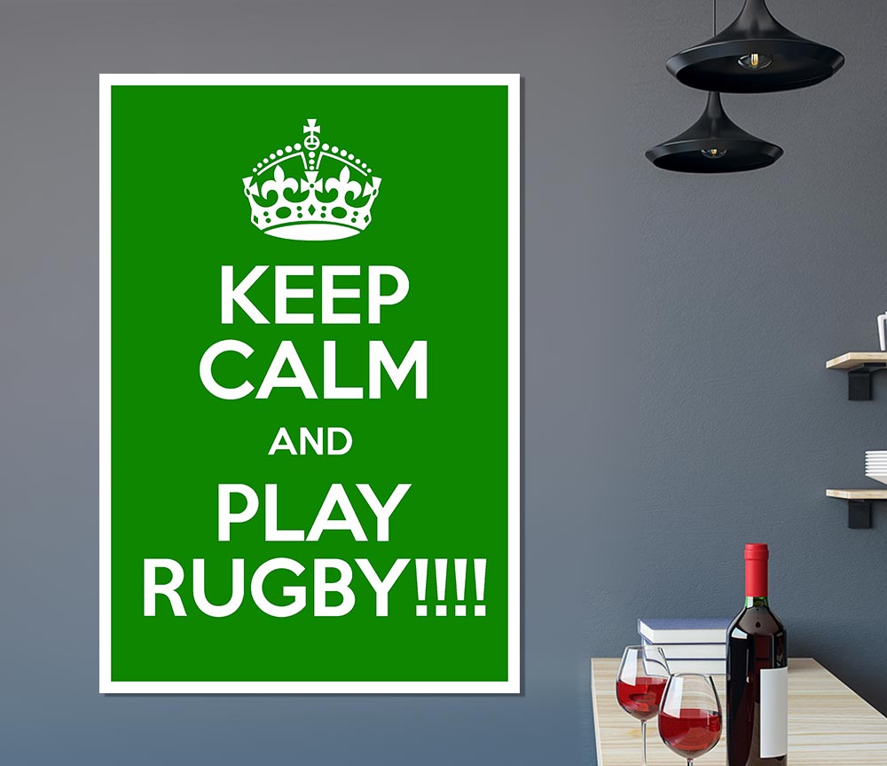 Keep Calm Rugby Print Poster Wall Art