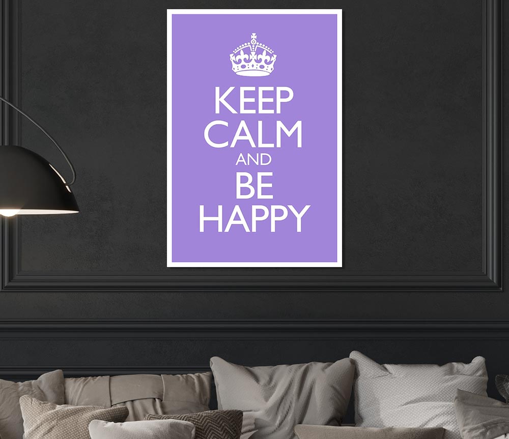 Keep Calm Happy Print Poster Wall Art