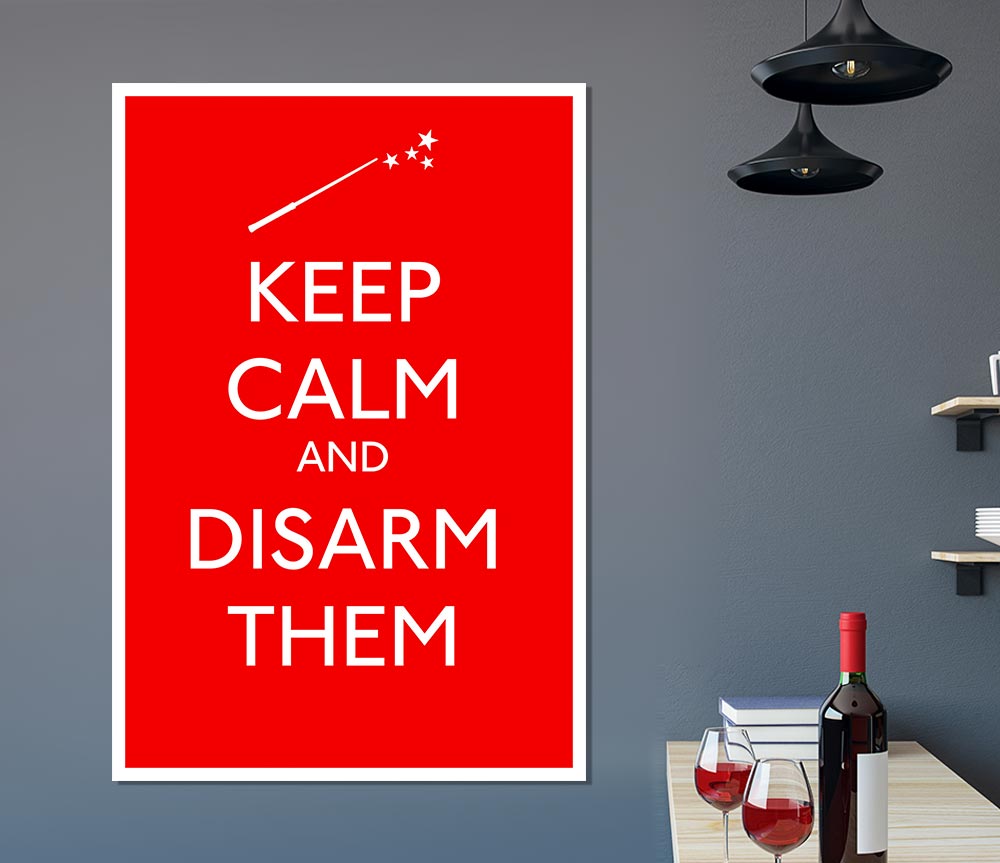 Keep Calm Disarm Them Print Poster Wall Art