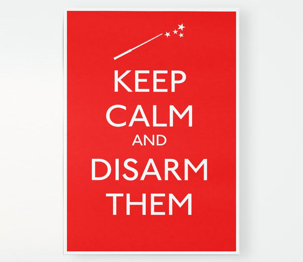 Keep Calm Disarm Them Print Poster Wall Art