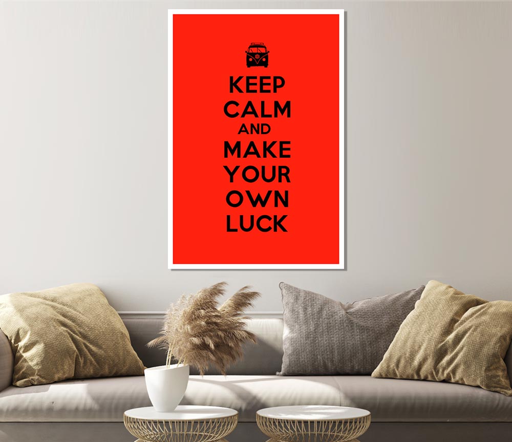 Keep Calm Luck Print Poster Wall Art