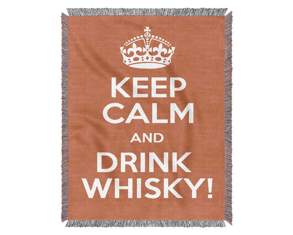 Kitchen Quote Keep Calm Whisky Woven Blanket