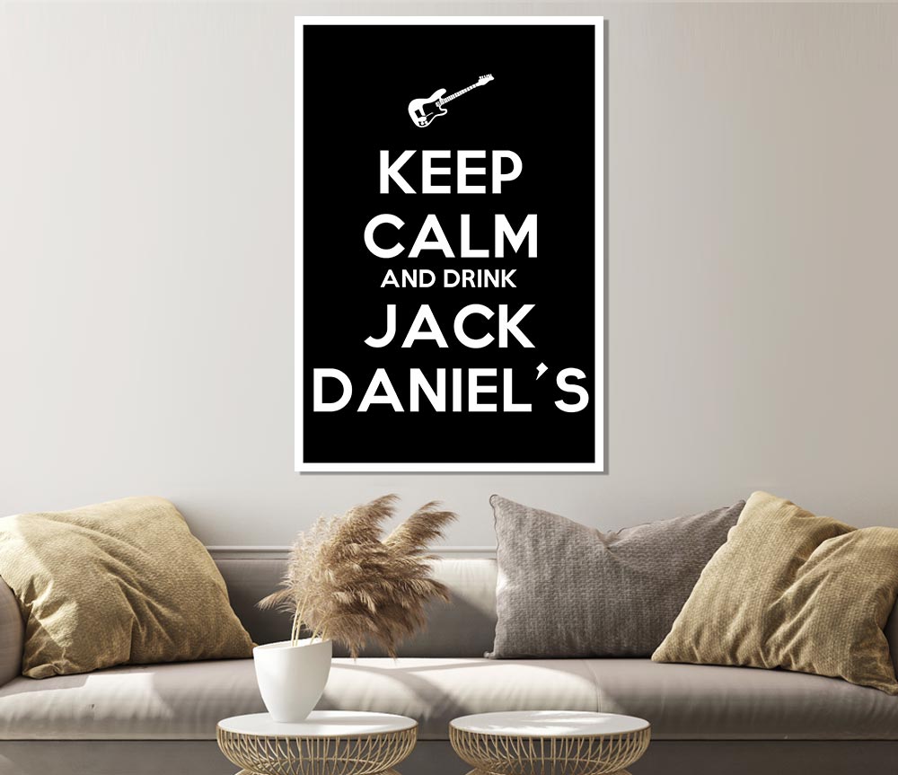 Kitchen Quote Keep Calm Jack Daniels Print Poster Wall Art