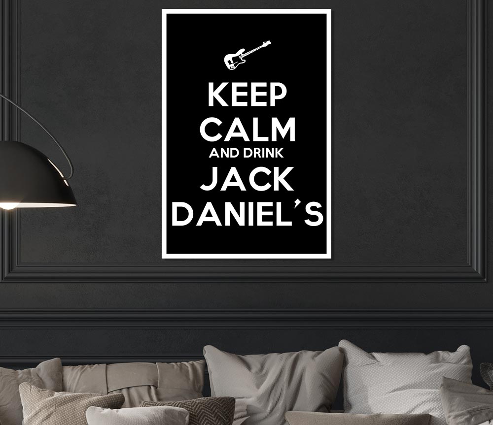 Kitchen Quote Keep Calm Jack Daniels Print Poster Wall Art