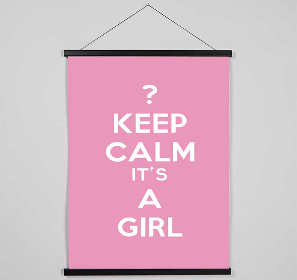 Nursery Quote Keep Calm Girl Pink Hanging Poster - Wallart-Direct UK